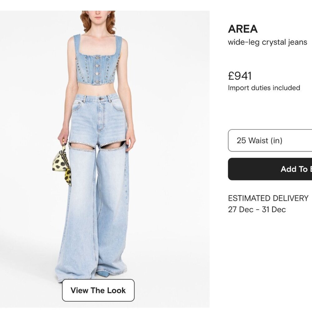AREA wide-leg crystal jeans - Picture 14 of 14